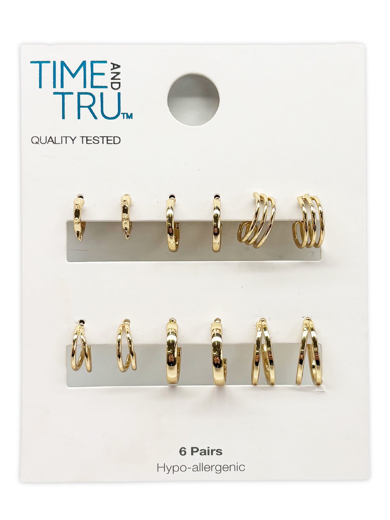Essentials Multi Ear Hoop Earrings, 6 Pack