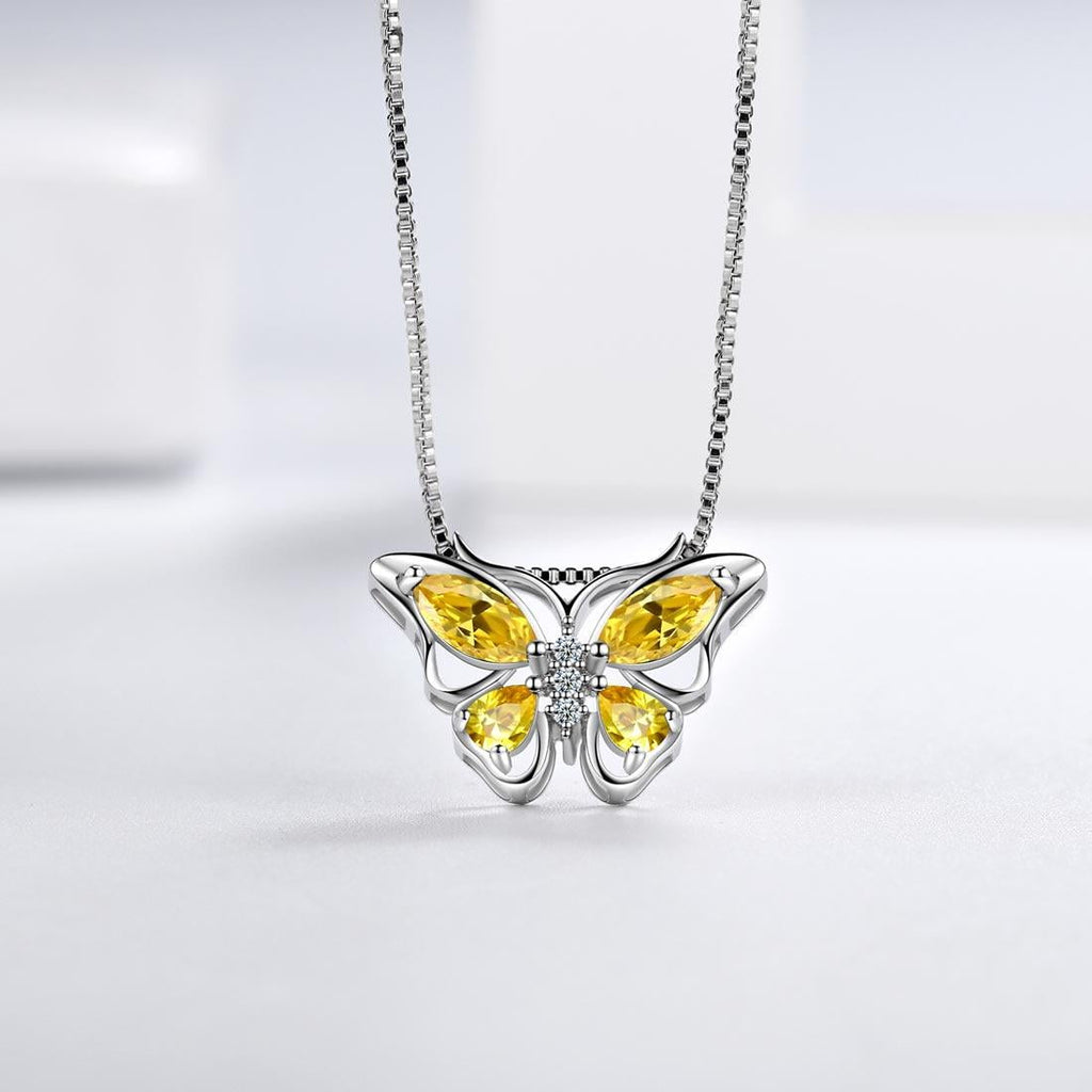 December Tanzanite Blue Butterfly Necklaces 925 Sterling Pendant Jewelry for Women Wife