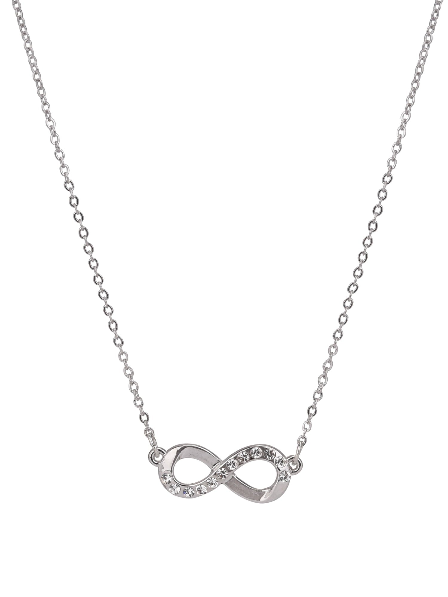 Adult Women's Tone Infinity Crystal Metal Pendant Necklace