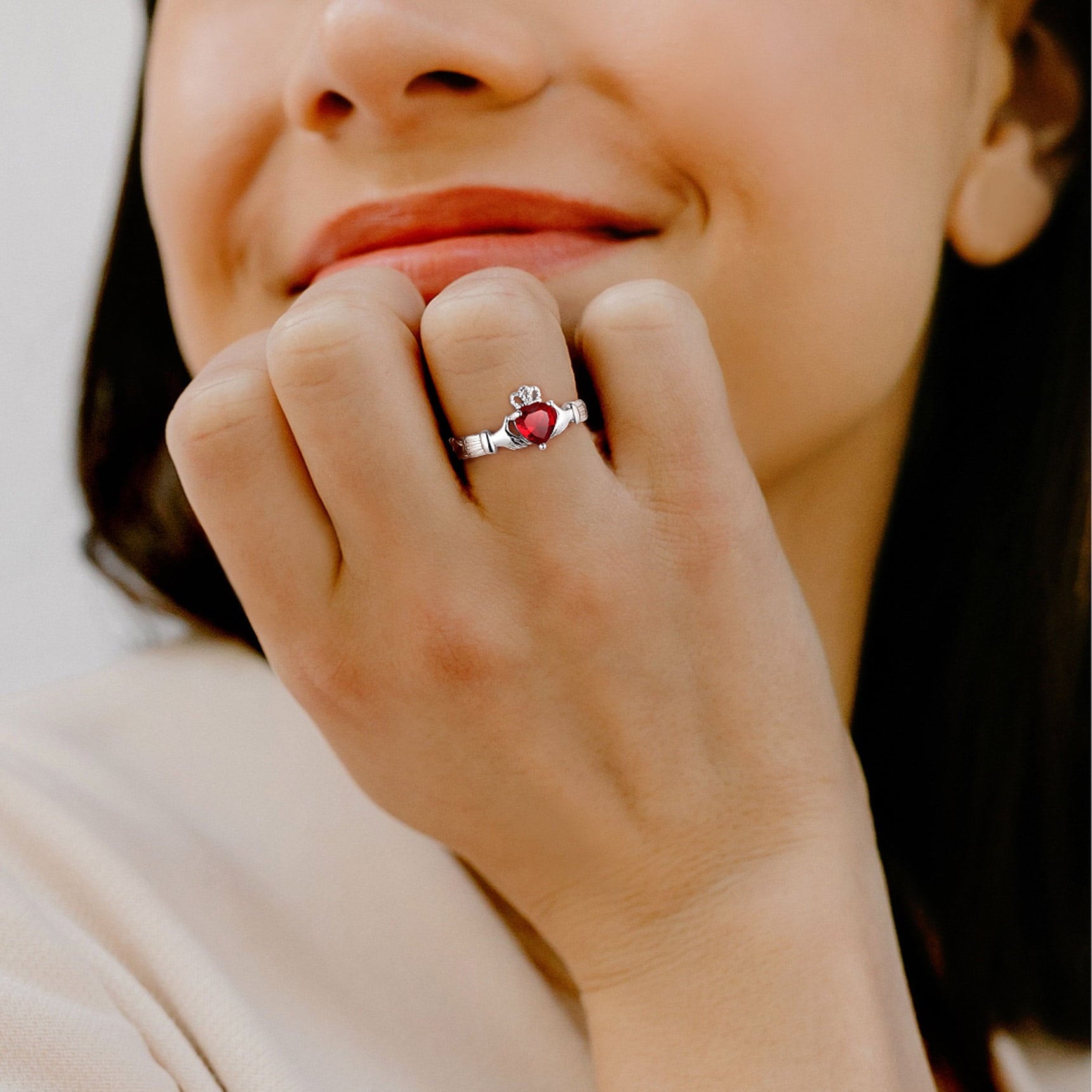 Infinity Celtic Knot Rings for Women 925 Sterling Heart Rings October Pink Tourmaline Rings for Mom Daughter Wife Girlfriend