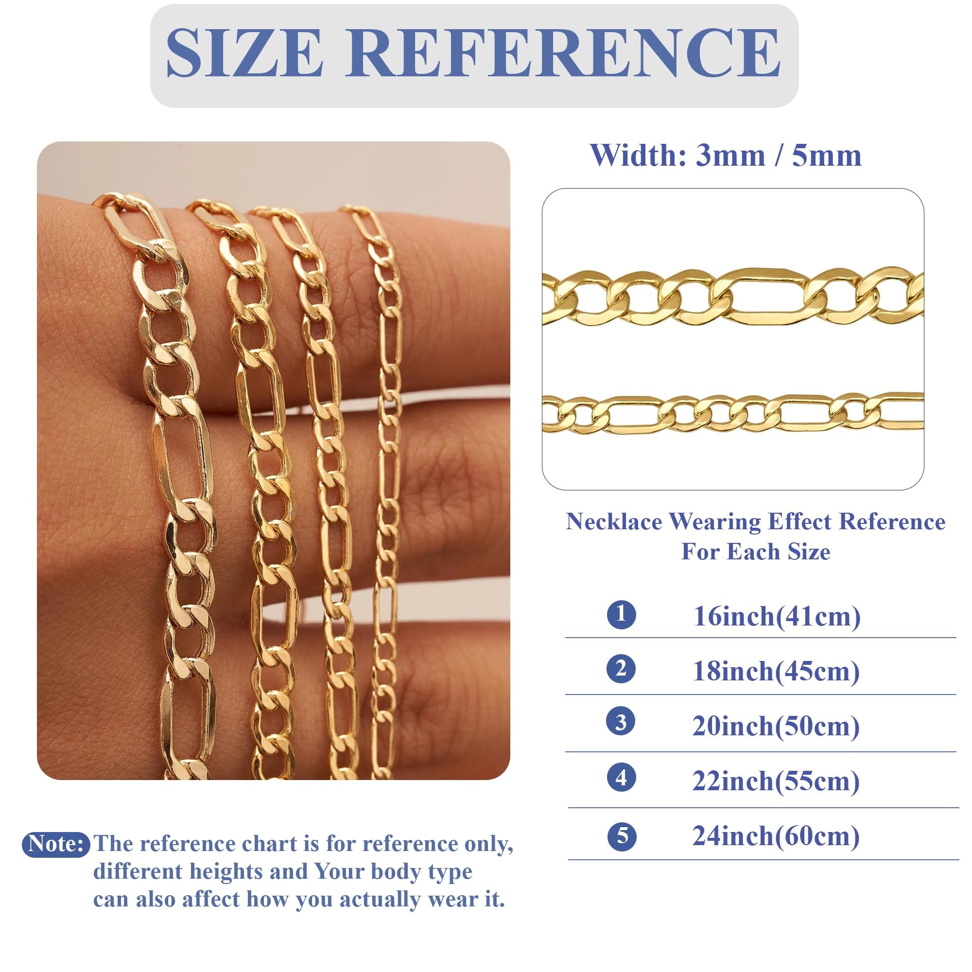 S925 Sterling Plated Chains for Women Men Boys 3mm/5mm Figaro Curb Link Necklace Easter Basket Stuffers Jewelry Gifts Teen Him Her Girls Adults Kids Age 14/16/18/20/22/24 Inch