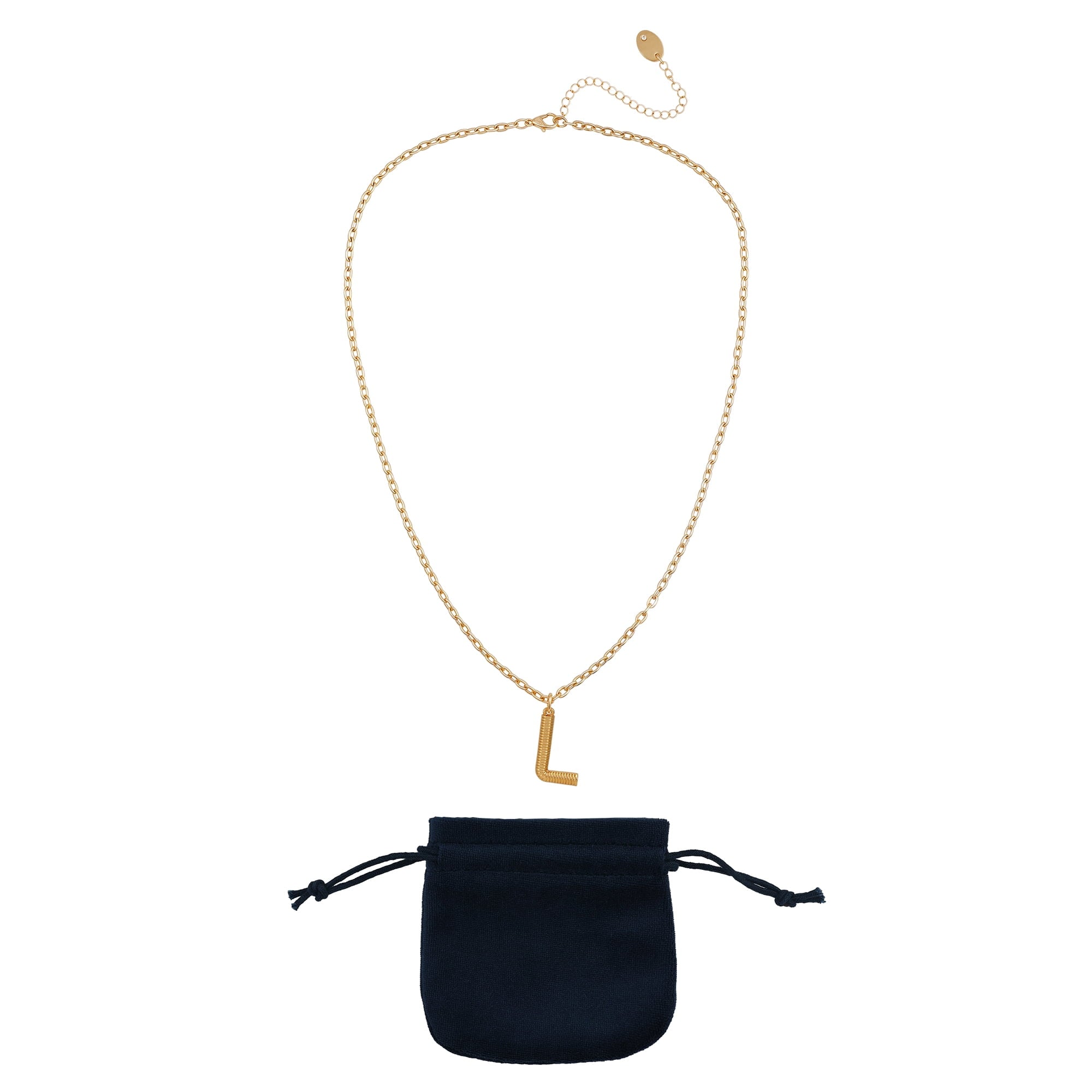 Women's Goldtone Initial E Necklace with Giftable Pouch