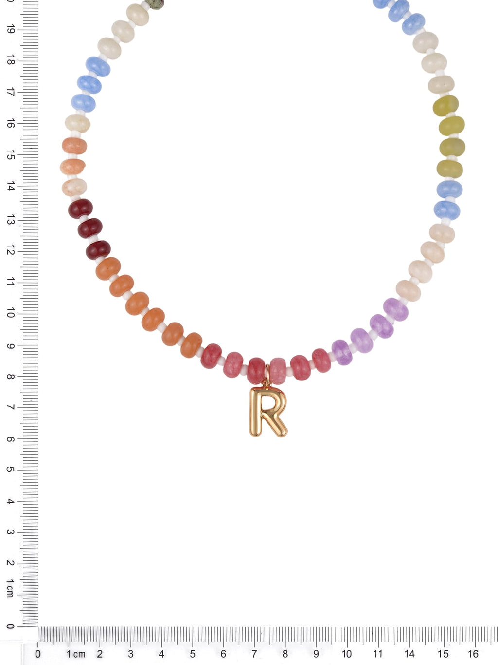 Goldtone Multicolored Bead Initial "A" Necklace