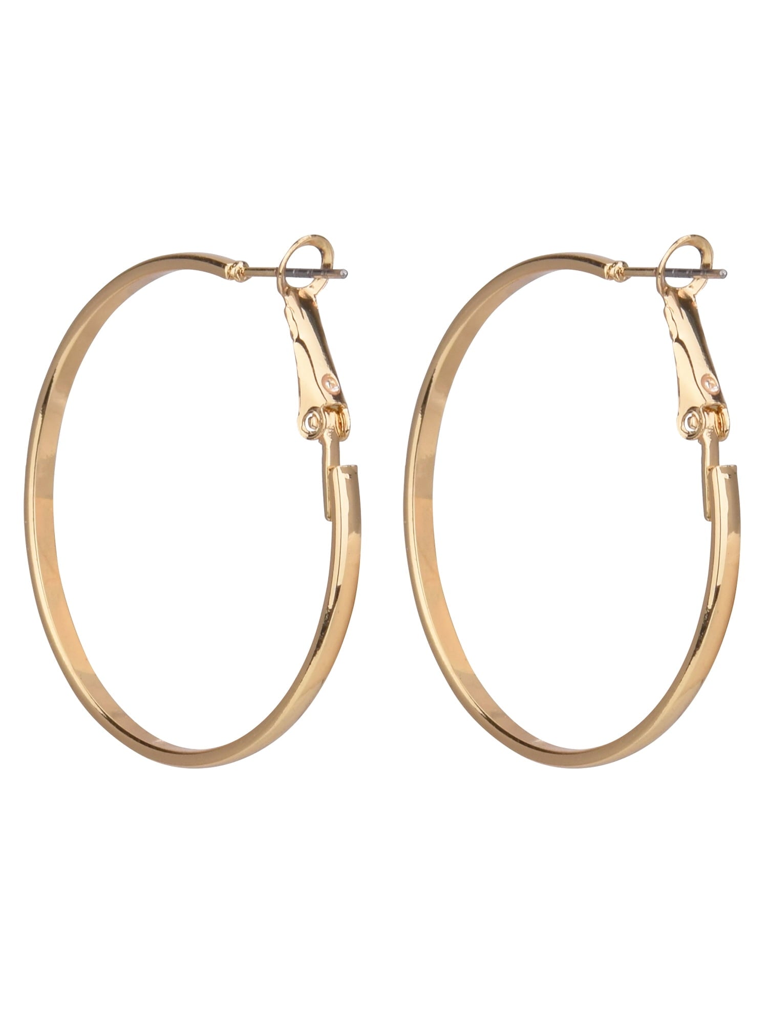 Adult Women's 3 Pair Tone Thin Metal Hoop Earring Set