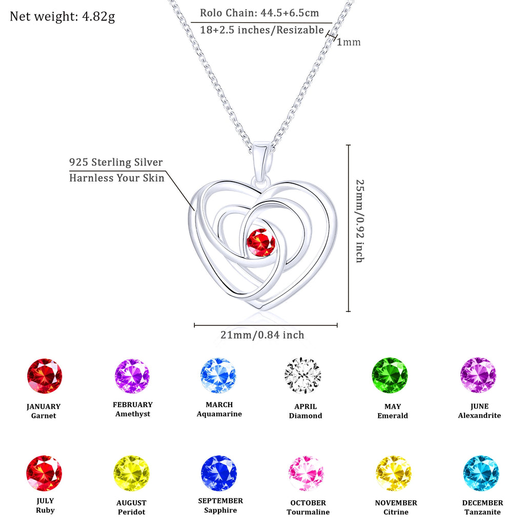 S925 Sterling Plated Heart Necklaces for Women Girls CZ April Necklace with Crystal Easter Basket Stuffers Jewelry Gifts Teen Her Adult Wife Kids Ideas