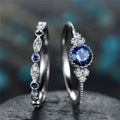 2pcs 925 Solid Sterling Ring Set