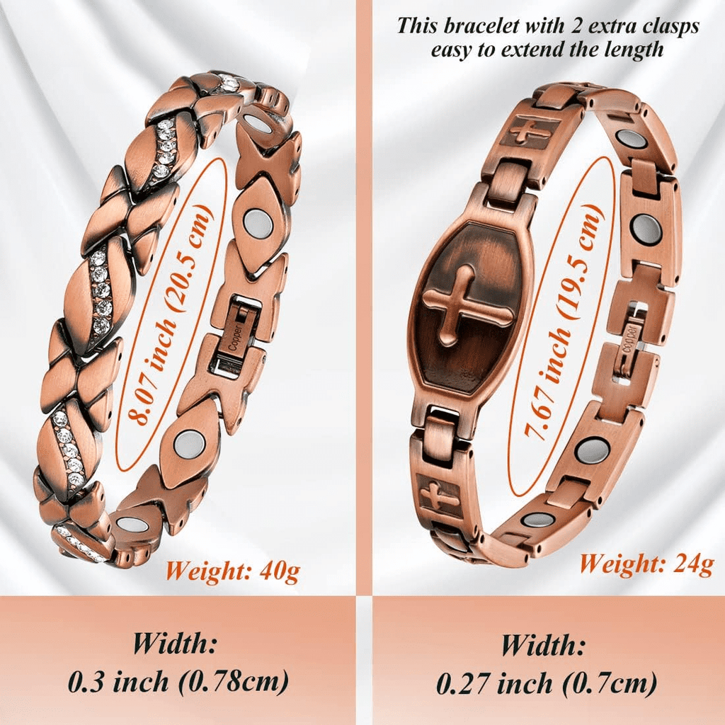 99.99% Solid Copper Magnetic Bracelets for Women