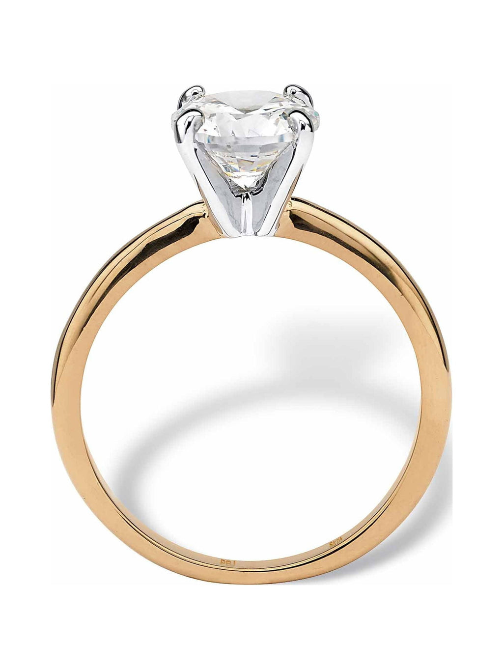 Round Cubic Zirconia Engagement Ring 2.00ct t.w, 18K -Plated