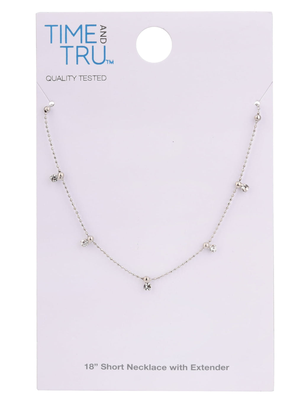Adult Women's Tone Crystal Dangle Delicate Metal Necklace