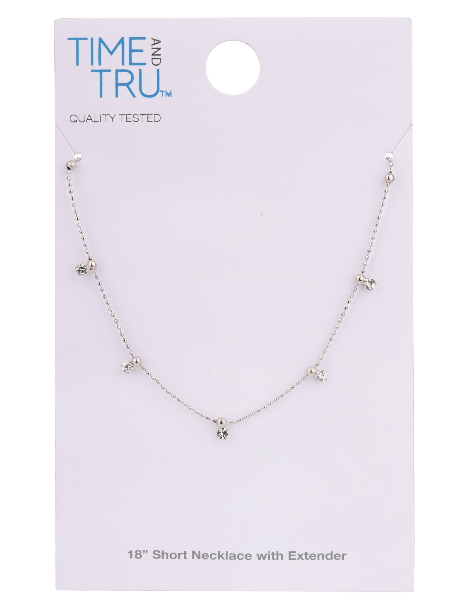 Adult Women's Tone Crystal Dangle Delicate Metal Necklace