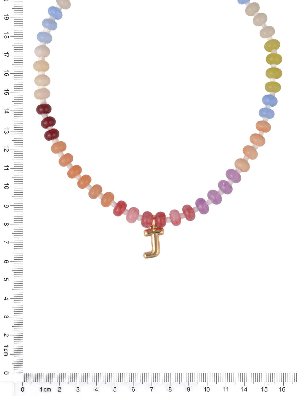 Goldtone Multicolored Bead Initial "A" Necklace
