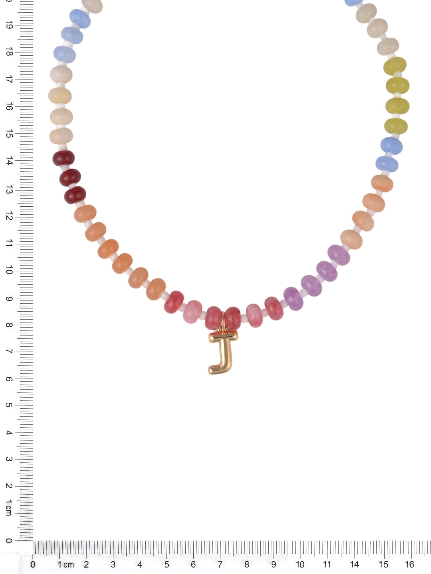 Goldtone Multicolored Bead Initial "A" Necklace
