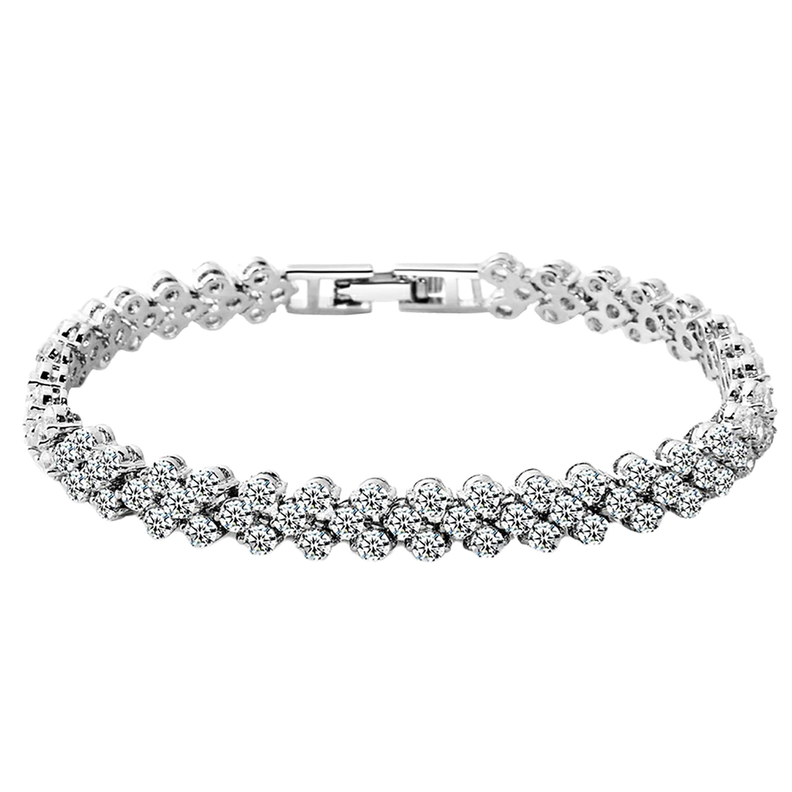 Women's 925 Sterling Bracelet Bangle Chain Banquet Jewelry