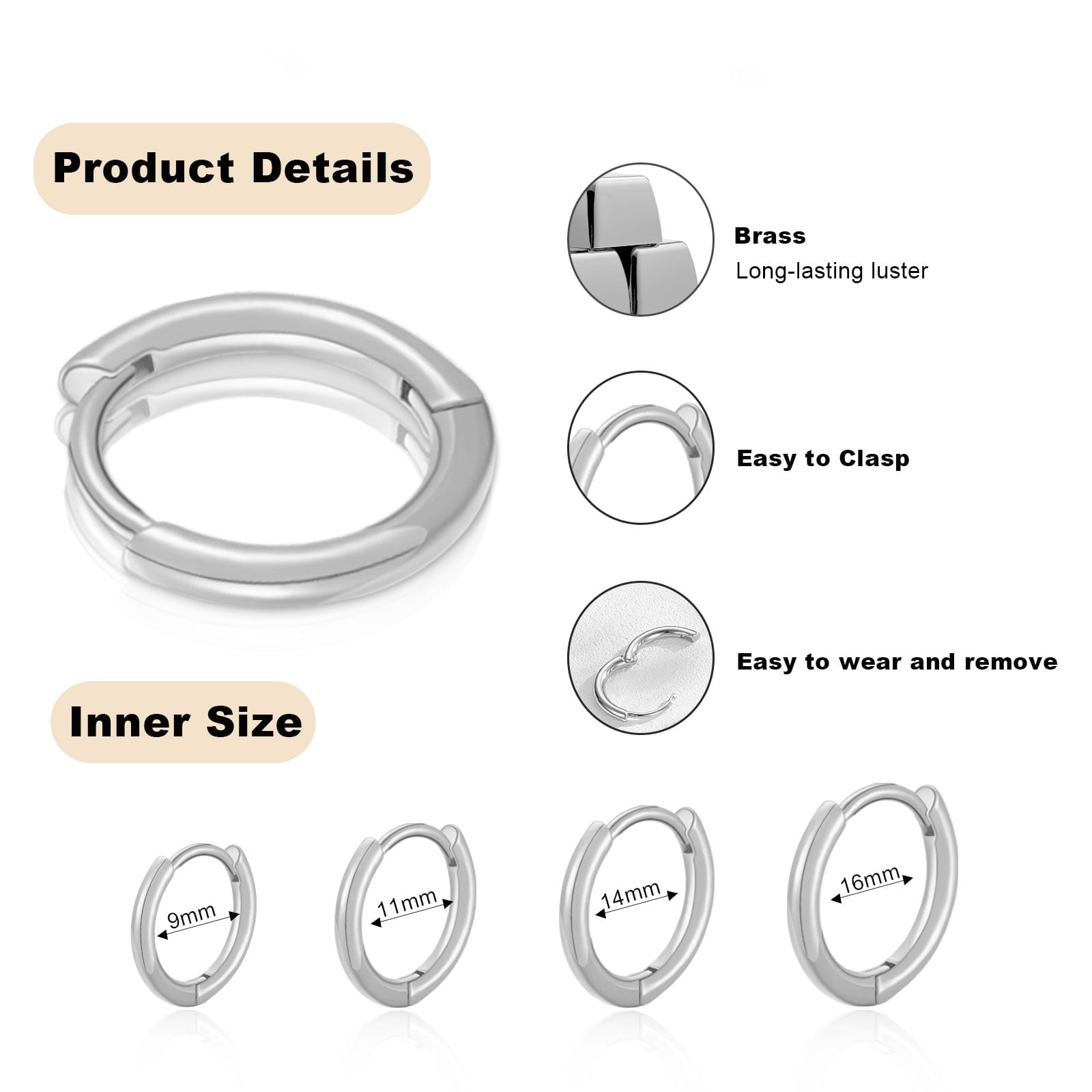 4 Pairs Hoop Earrings for Women CZ Small Huggie Cartilage Post Hypoallergenic Earrings Set for Multiple Piercing Valentines Day Jewelry Gifts Her Teen Mom Wife Lady Adults Ideas