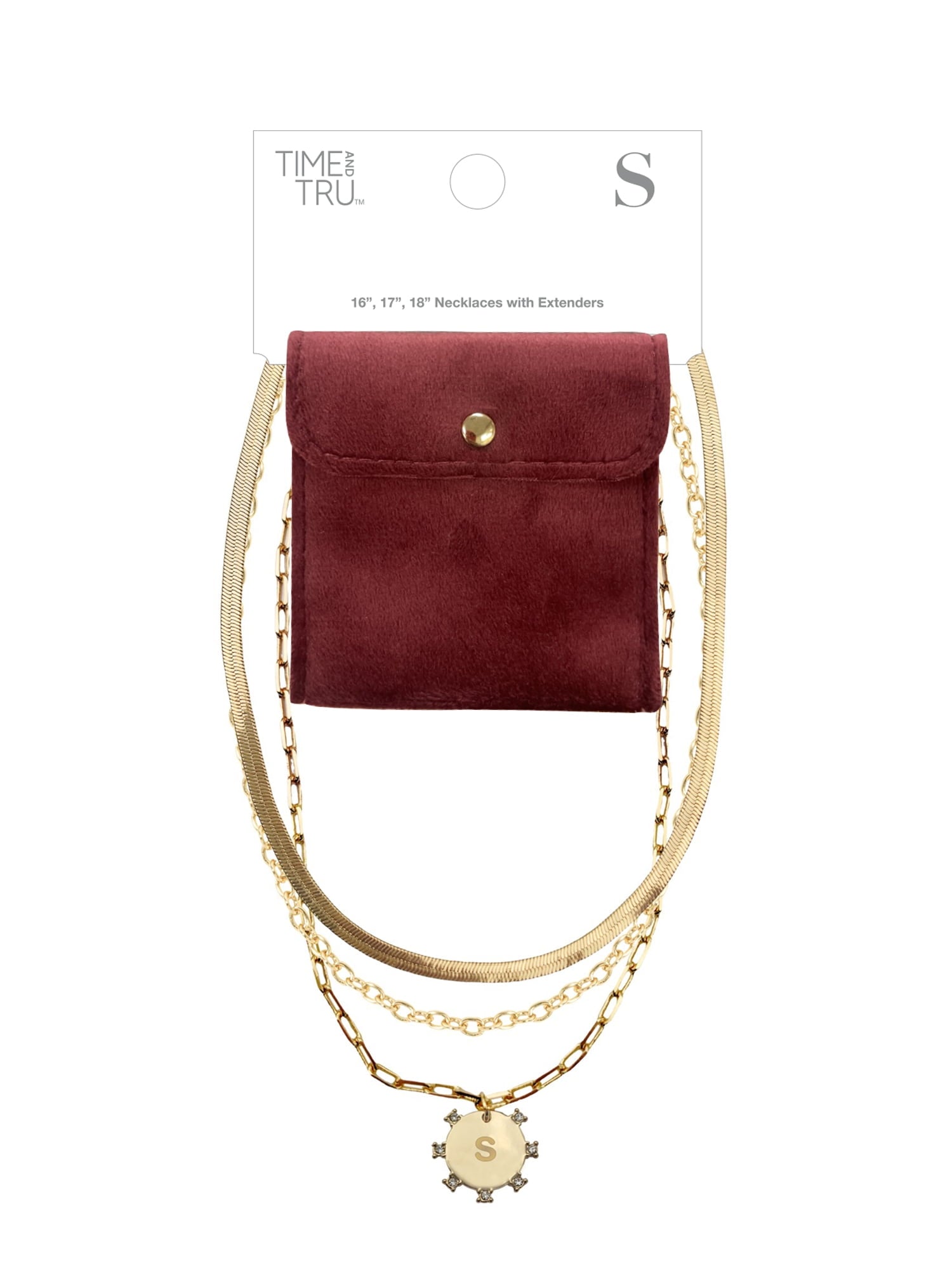 Goldtone Necklace, 3 Piece, Initial J