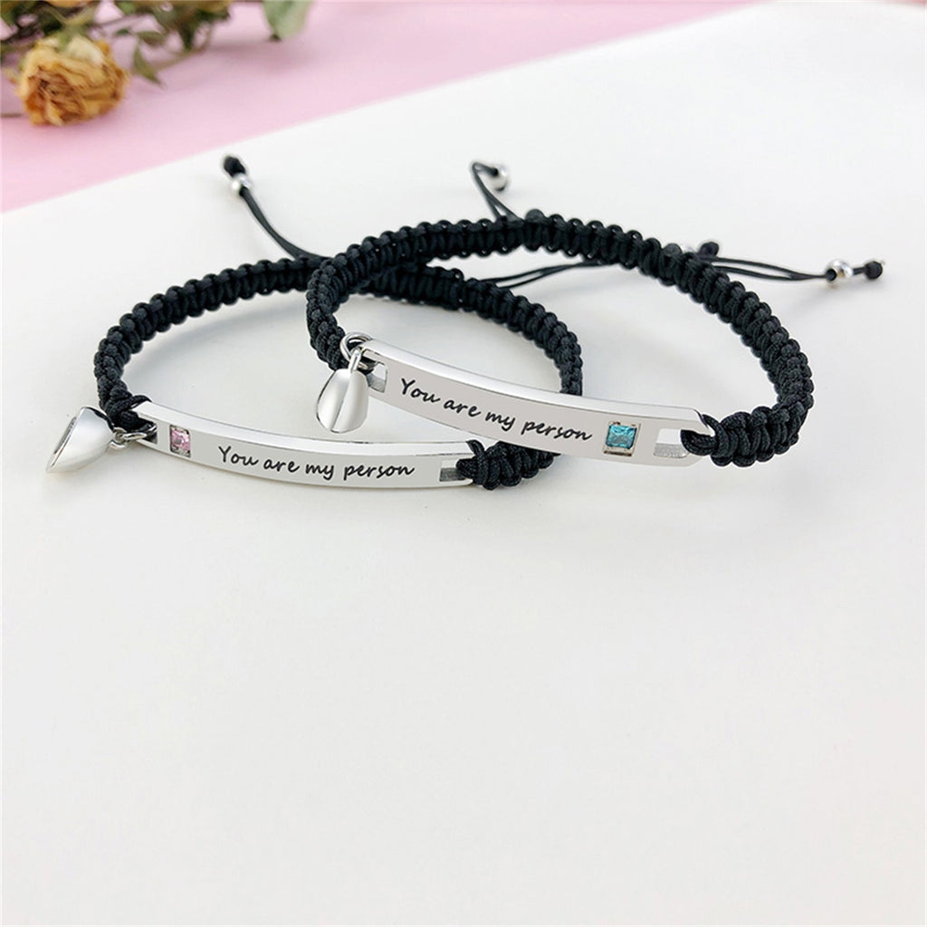 Magnetic Couples Bracelet, Adjustable Matching Macrame Bracelets, Stainless Steel Distance Relationship Bracelet, BF and GF Gifts