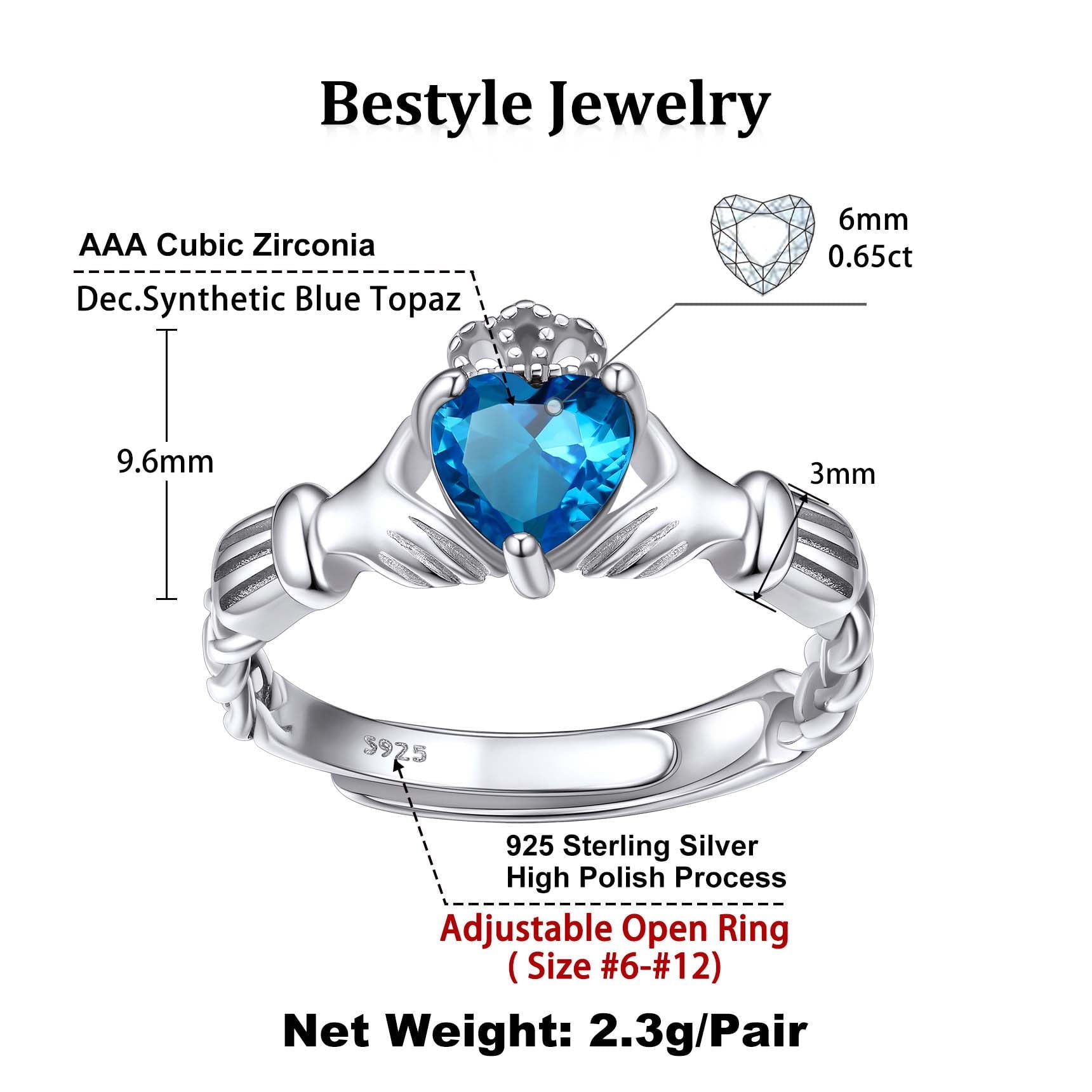 Infinity Celtic Knot Rings for Women 925 Sterling Heart Rings October Pink Tourmaline Rings for Mom Daughter Wife Girlfriend