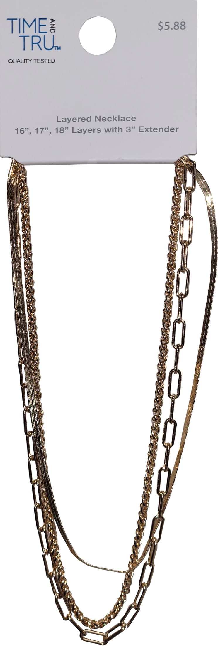 Women's Tone 16"Adjustable Layering Chain Necklace. 16",17"18" Layer Necklace makes this Necklace for Everyone!