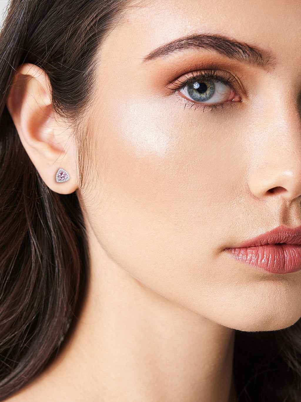 Stud Earrings for Women, 925 Sterling Heart Created Diamond Studs Earrings / Gifts - September
