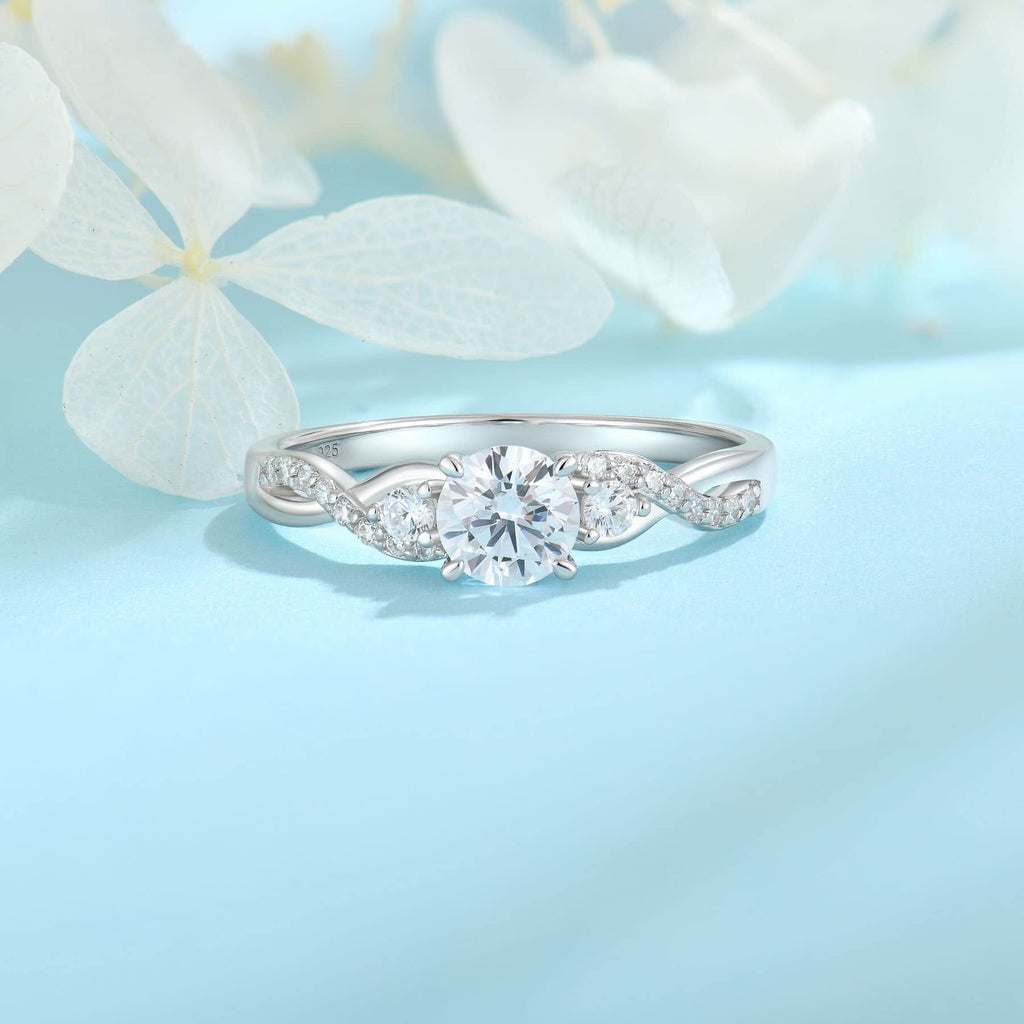 Ring for Her 925 Sterling Engagement Ring Wedding Eternity Ring for Women Size 10