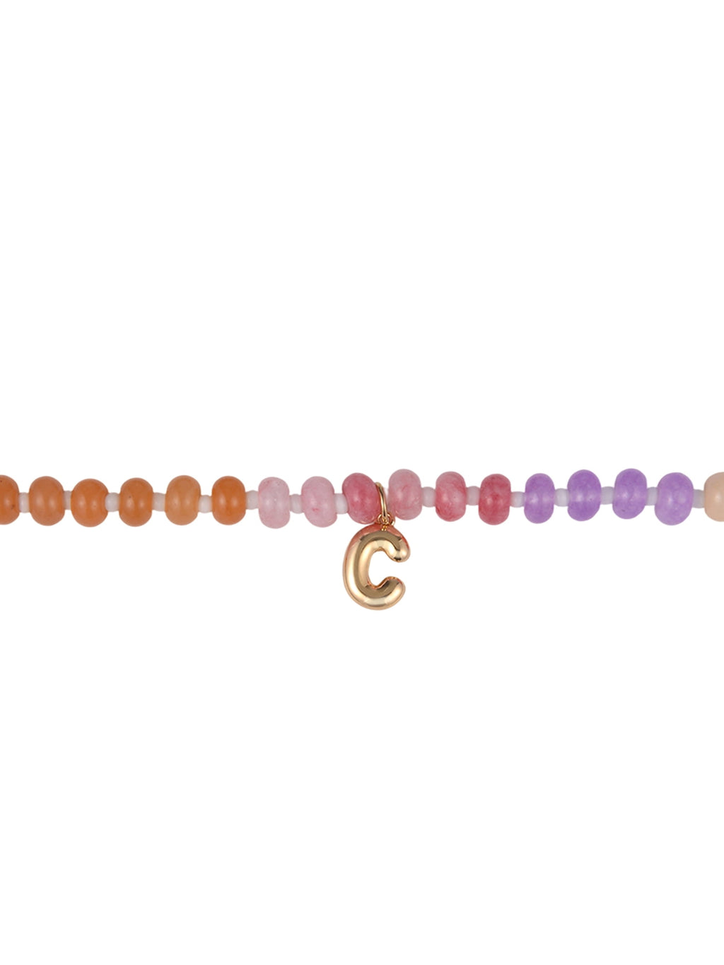Goldtone Multicolored Bead Initial "A" Necklace