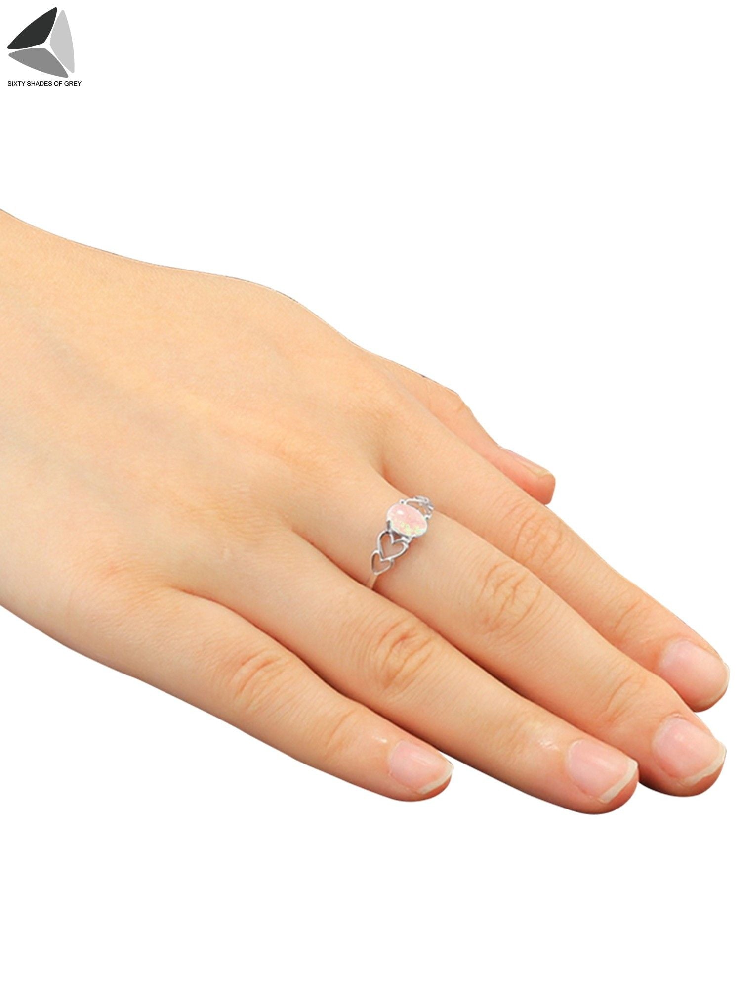 Created Oval White Opal Rings 925 Sterling Jewelry for Womens (Size 7)