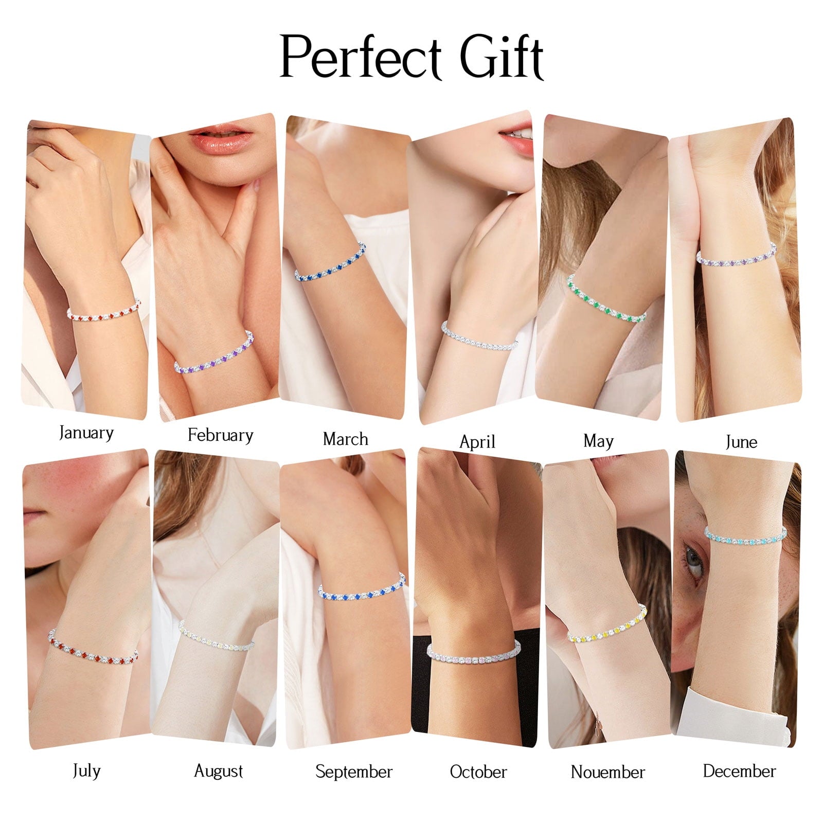 S925 Sterling Plated Tennis Bracelets for Women Girls CZ April Bracelets with Crystal Easter Basket Stuffers Jewelry Gifts Teen Her Wife Lady Adults Kids Ideas