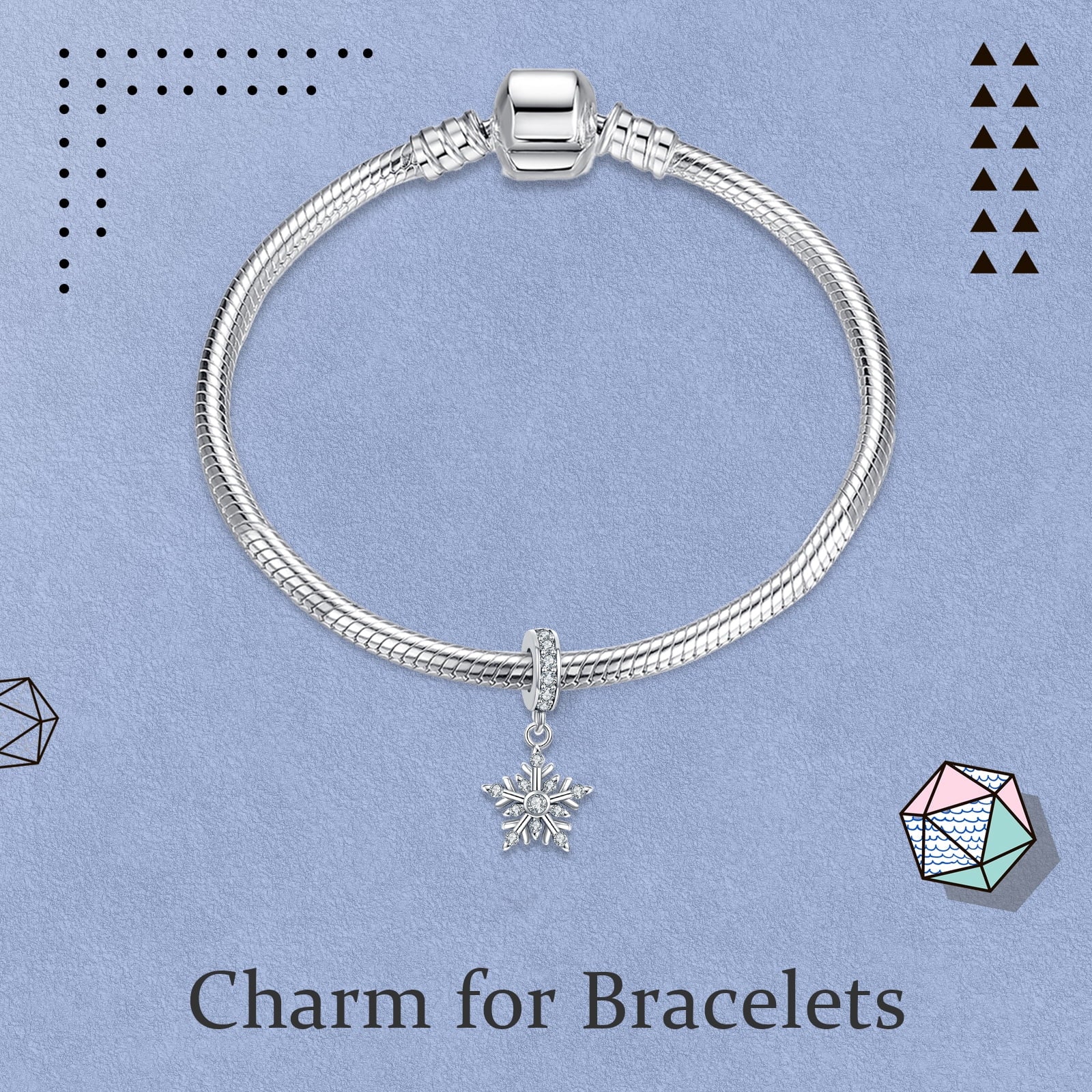 925 Sterling Charm for Bracelets Four Leaf Clover Lucky OpenWork Bead Charm Women Bracelet Charm