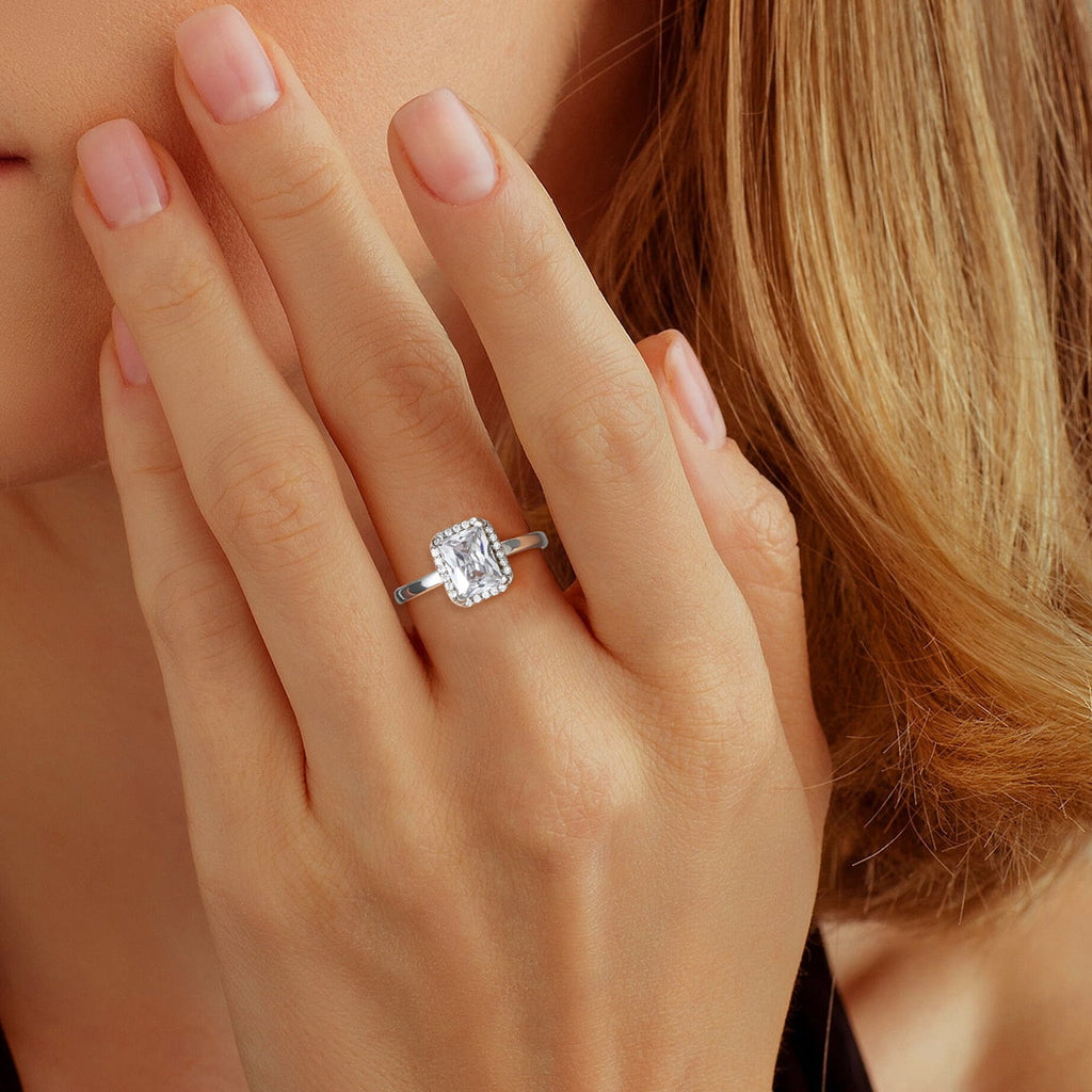 S925 Sterling Heart Rings for Women Sparkle Open Band Ring July Created Ruby Rings Size 6-12