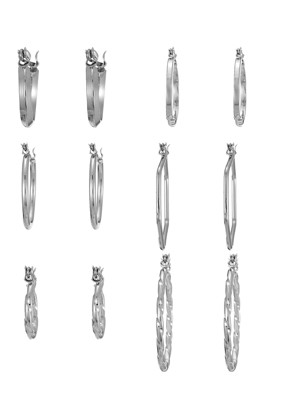 Essentials Multi Ear Hoop Earrings, 6 Pack