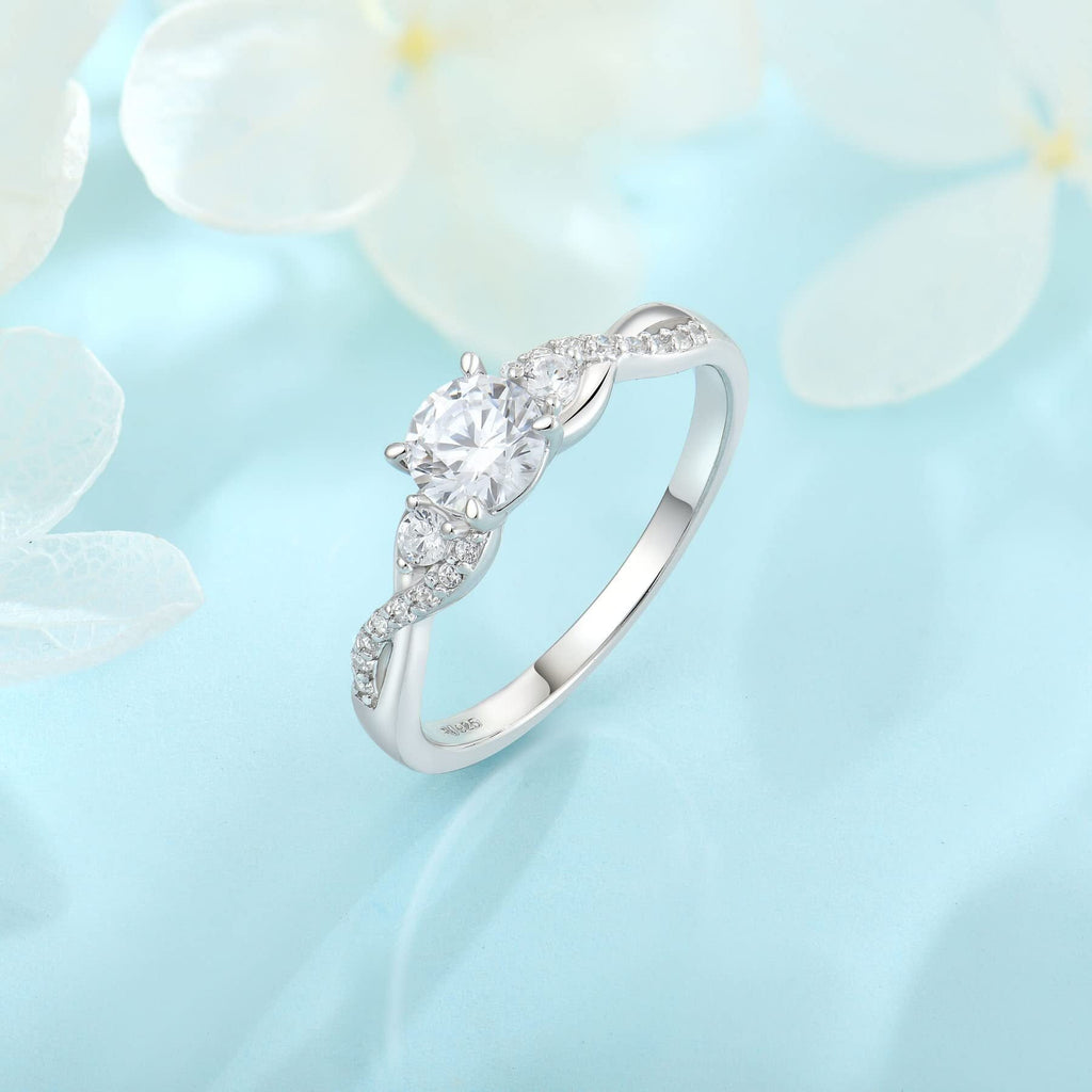 Ring for Her 925 Sterling Engagement Ring Wedding Eternity Ring for Women Size 10