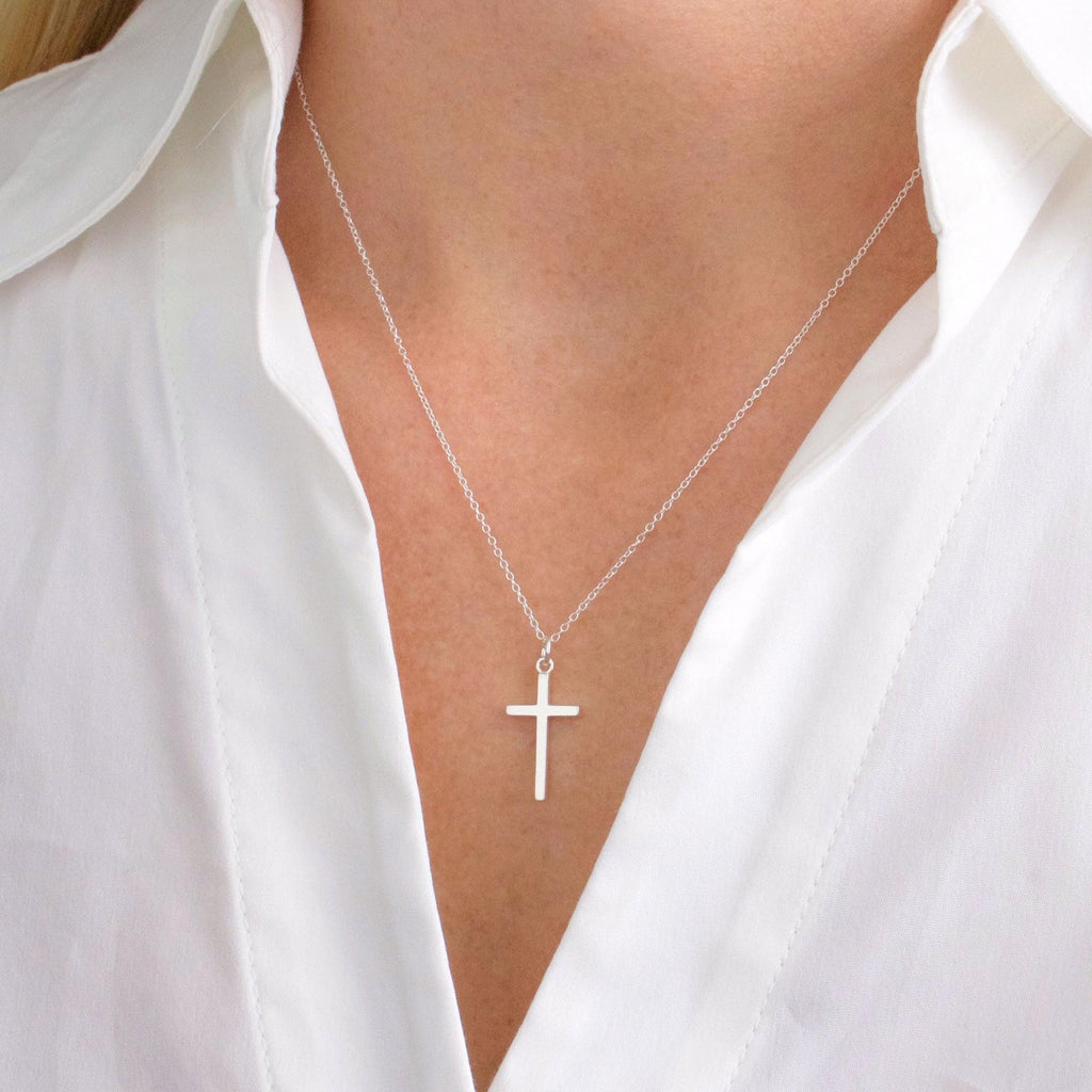 14K Plated Dainty Tiny Cross Pendant Necklace for Women Jewelry Personalizedt First Communion Christian Baptism Easter Gifts for Her Kid Girls