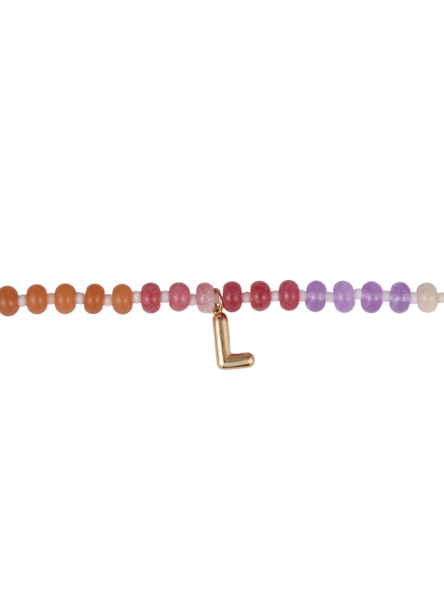 Goldtone Multicolored Bead Initial "A" Necklace