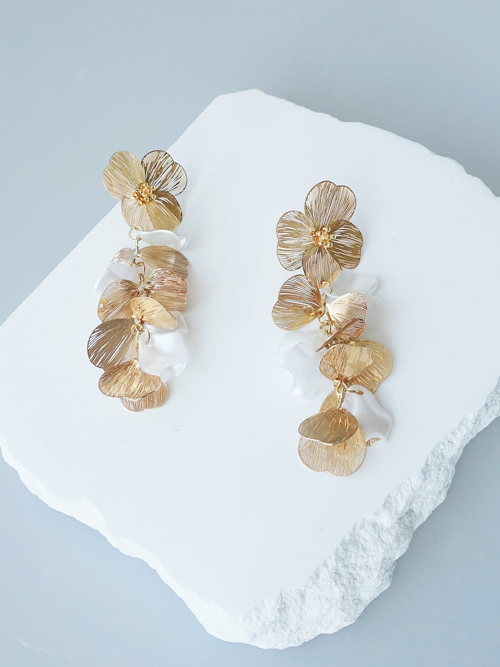 Women's Metal Plated Flower Earring