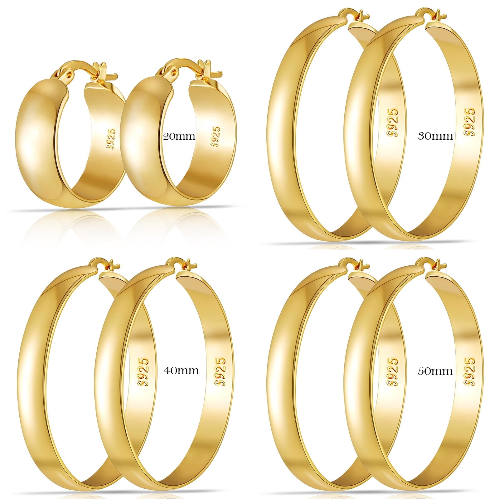 4 Pairs Hoop Earrings for Women CZ Small Huggie Cartilage Post Hypoallergenic Earrings Set for Multiple Piercing Valentines Day Jewelry Gifts Her Teen Mom Wife Lady Adults Ideas