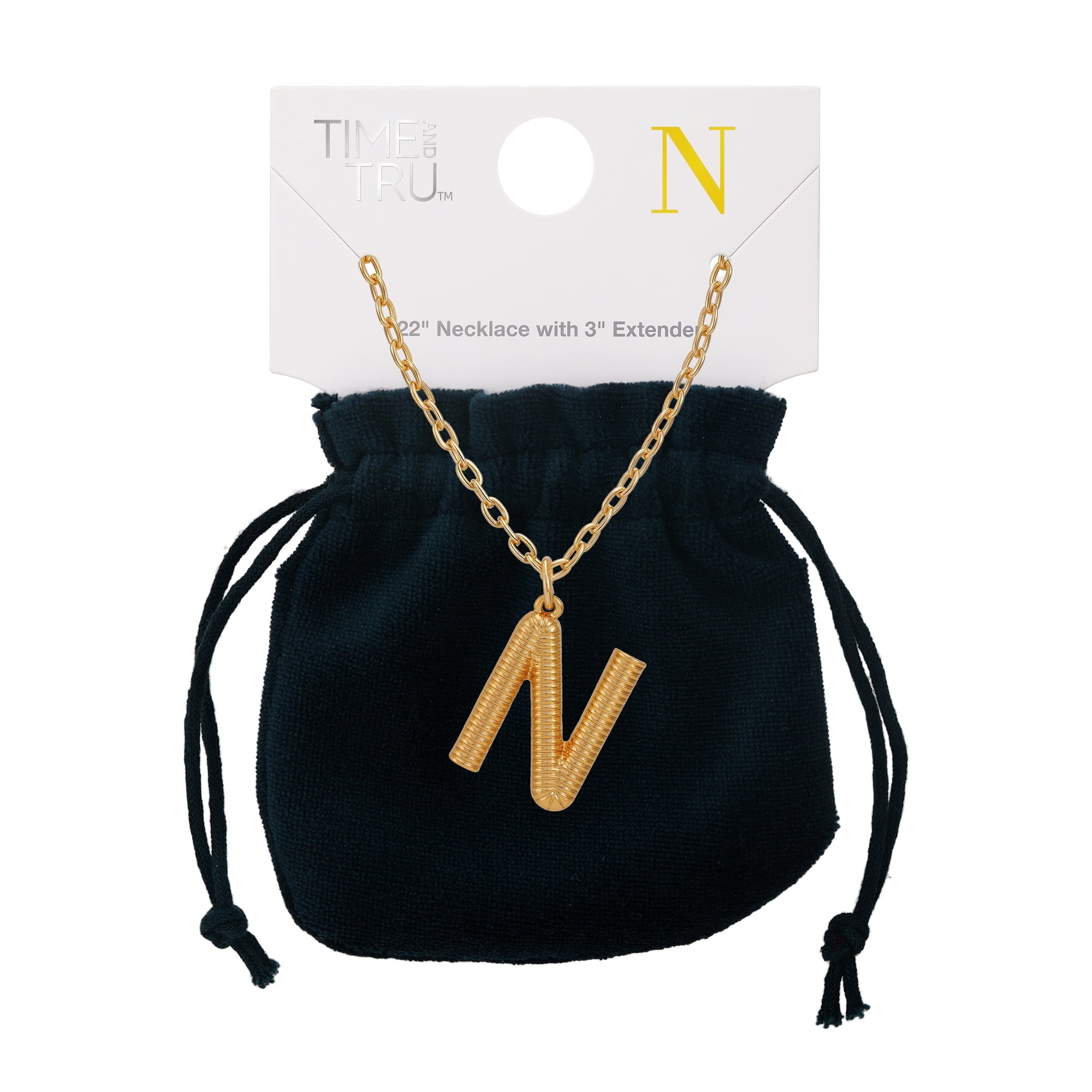 Women's Goldtone Initial E Necklace with Giftable Pouch