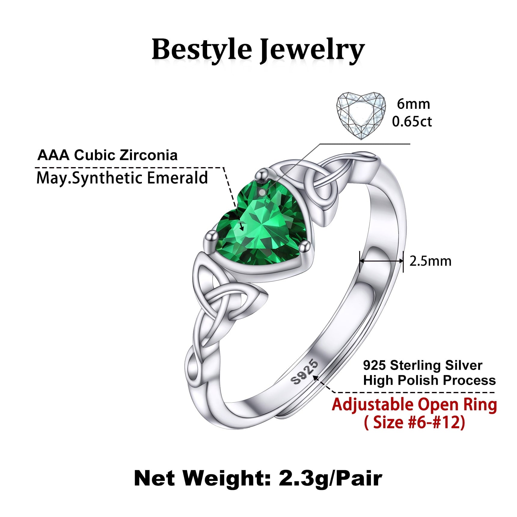 Infinity Celtic Knot Rings for Women 925 Sterling Heart Rings October Pink Tourmaline Rings for Mom Daughter Wife Girlfriend