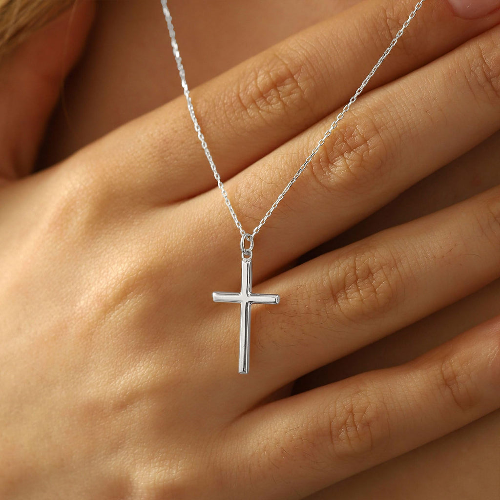 14K Plated Dainty Tiny Cross Pendant Necklace for Women Jewelry Personalizedt First Communion Christian Baptism Easter Gifts for Her Kid Girls