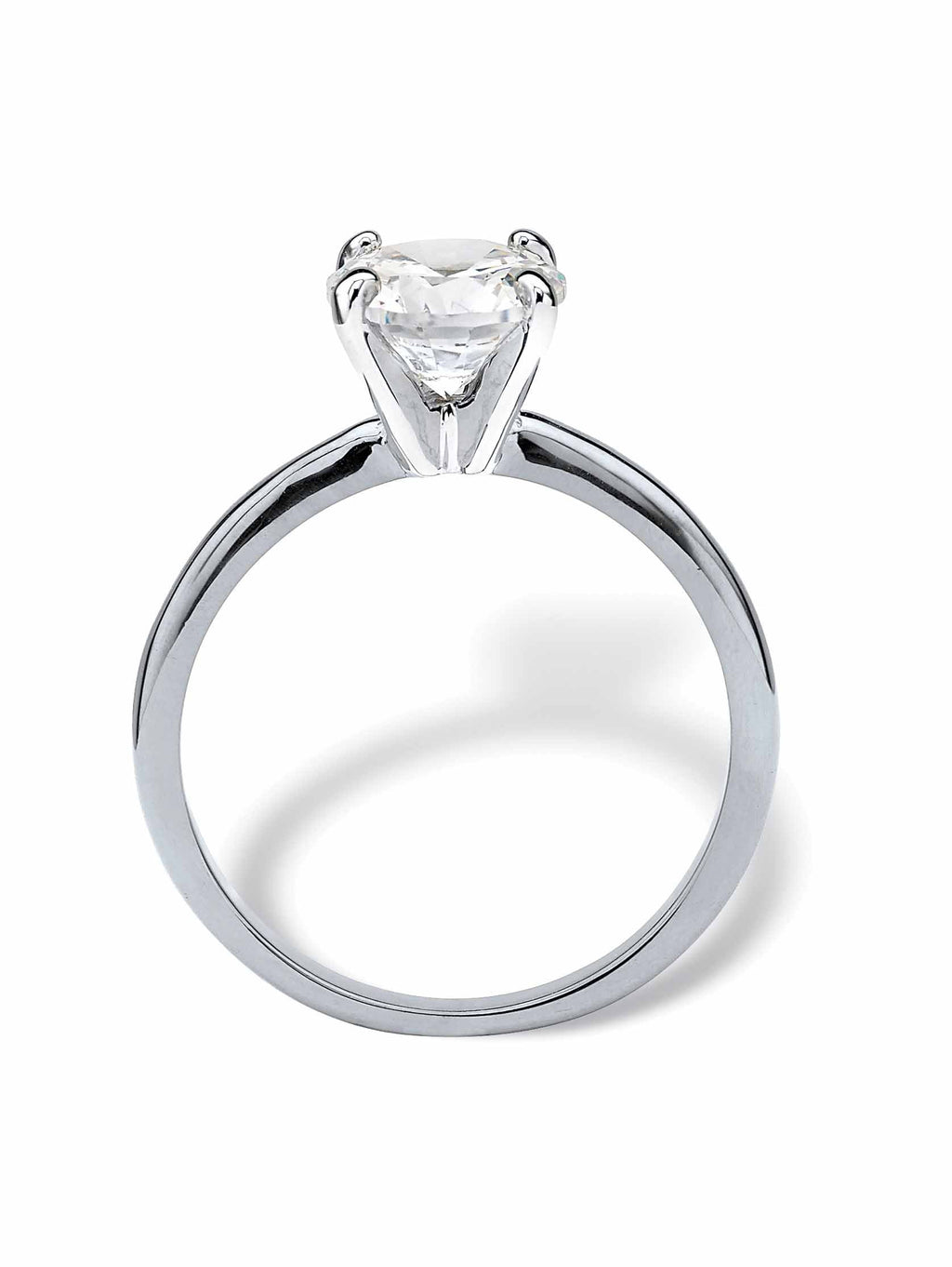 Round Cubic Zirconia Engagement Ring 2.00ct t.w, 18K -Plated