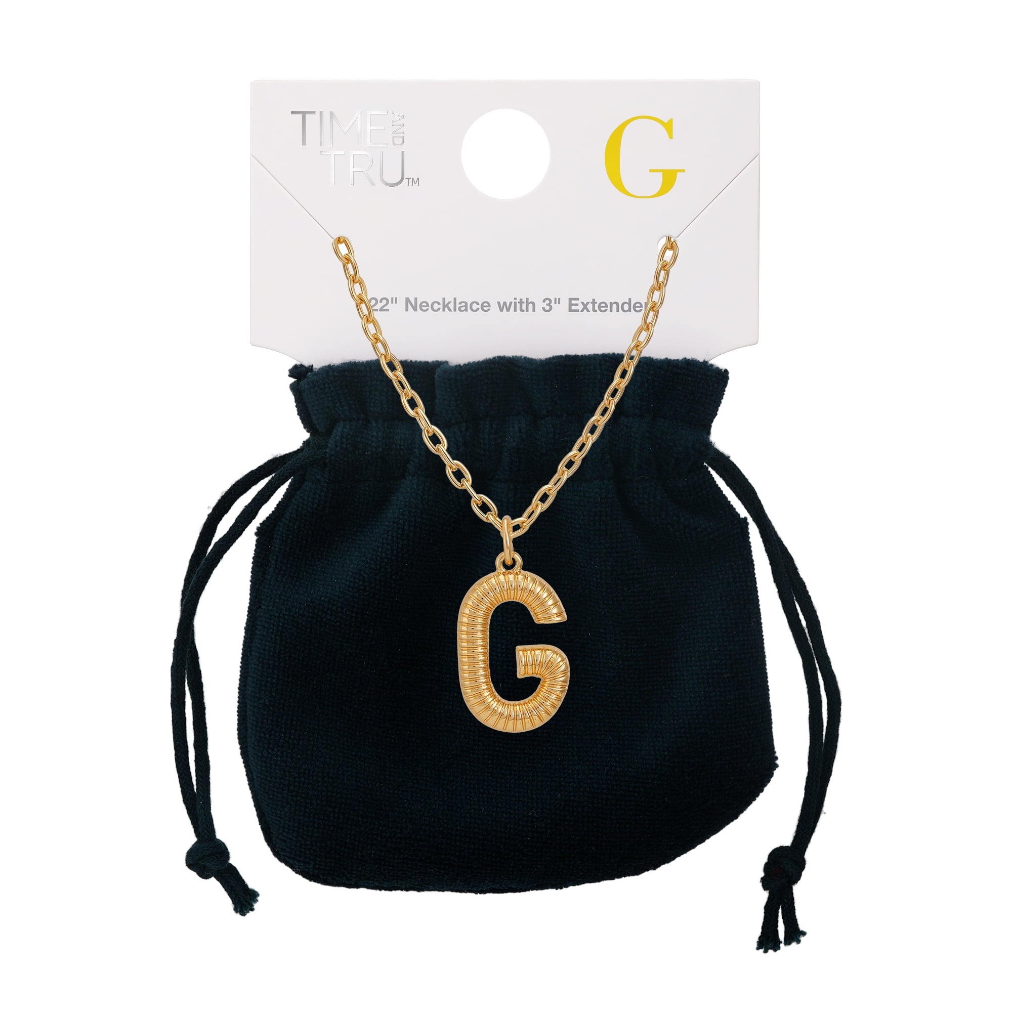 Women's Goldtone Initial E Necklace with Giftable Pouch
