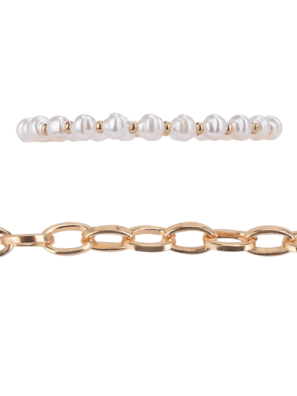 Adult Women's Tone and Faux Pearl Bracelet Set, 4 Piece