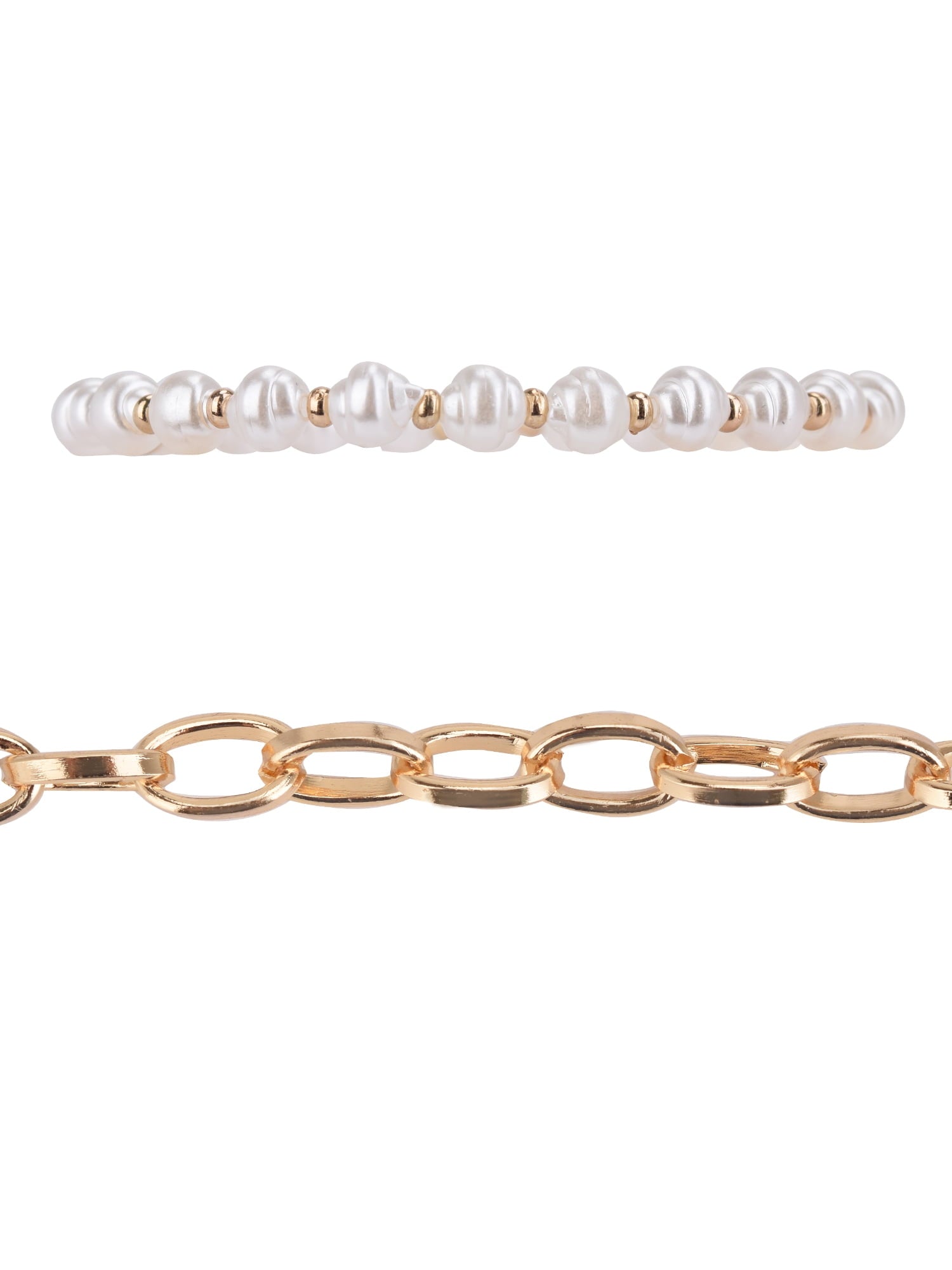 Adult Women's Tone and Faux Pearl Bracelet Set, 4 Piece