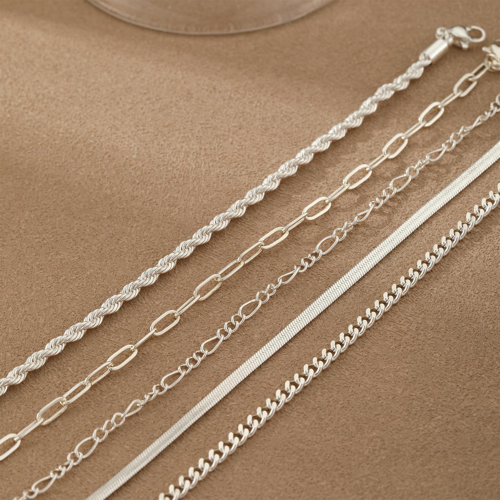 6PCS Bracelets for Women 14K Plated Dainty Layered Stacking Jewelry Set Gifts