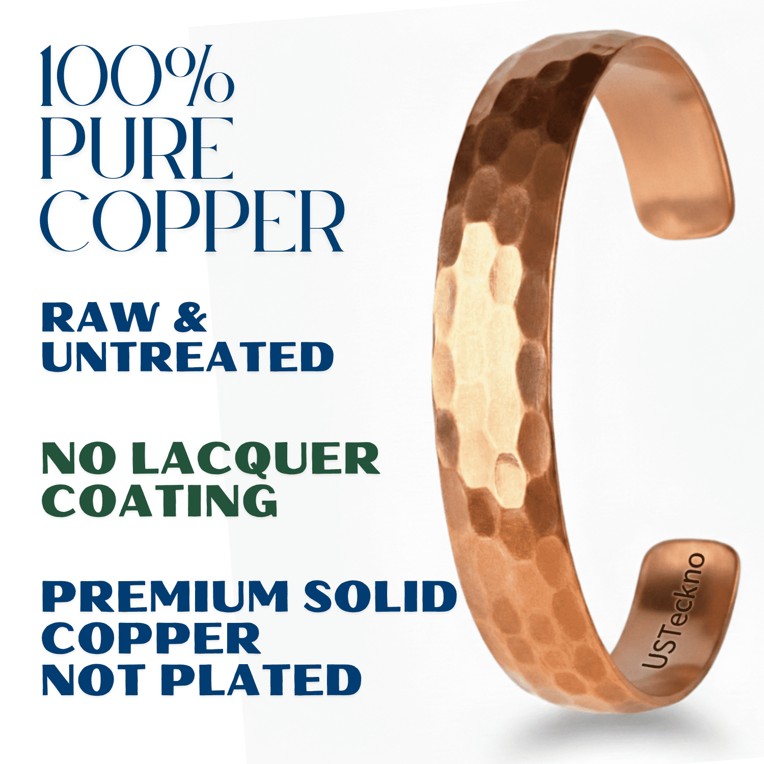 Hand Forged Unisex 100% Copper Bracelet. Made with Solid High Gauge Copper and Health benefits. Enhance your well-being in style!