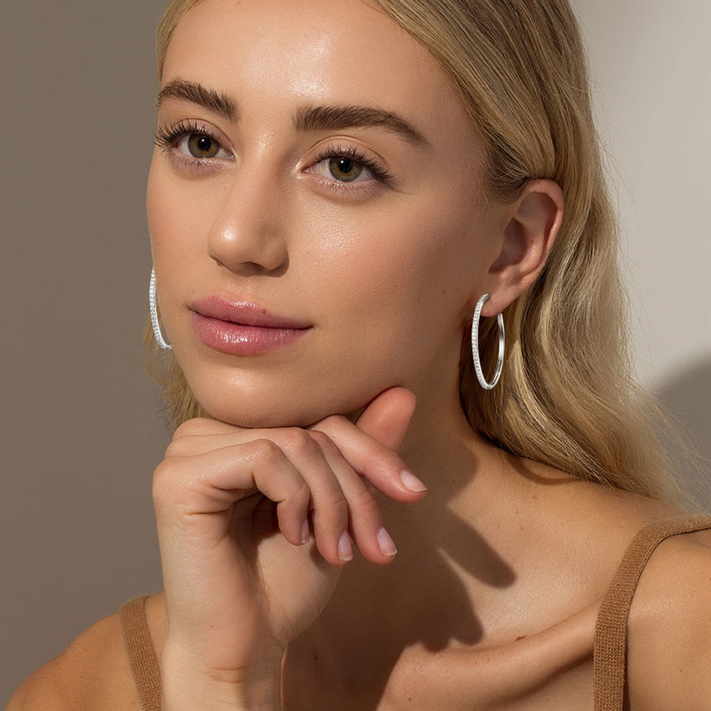 4 Pairs Hoop Earrings for Women CZ Small Huggie Cartilage Post Hypoallergenic Earrings Set for Multiple Piercing Valentines Day Jewelry Gifts Her Teen Mom Wife Lady Adults Ideas