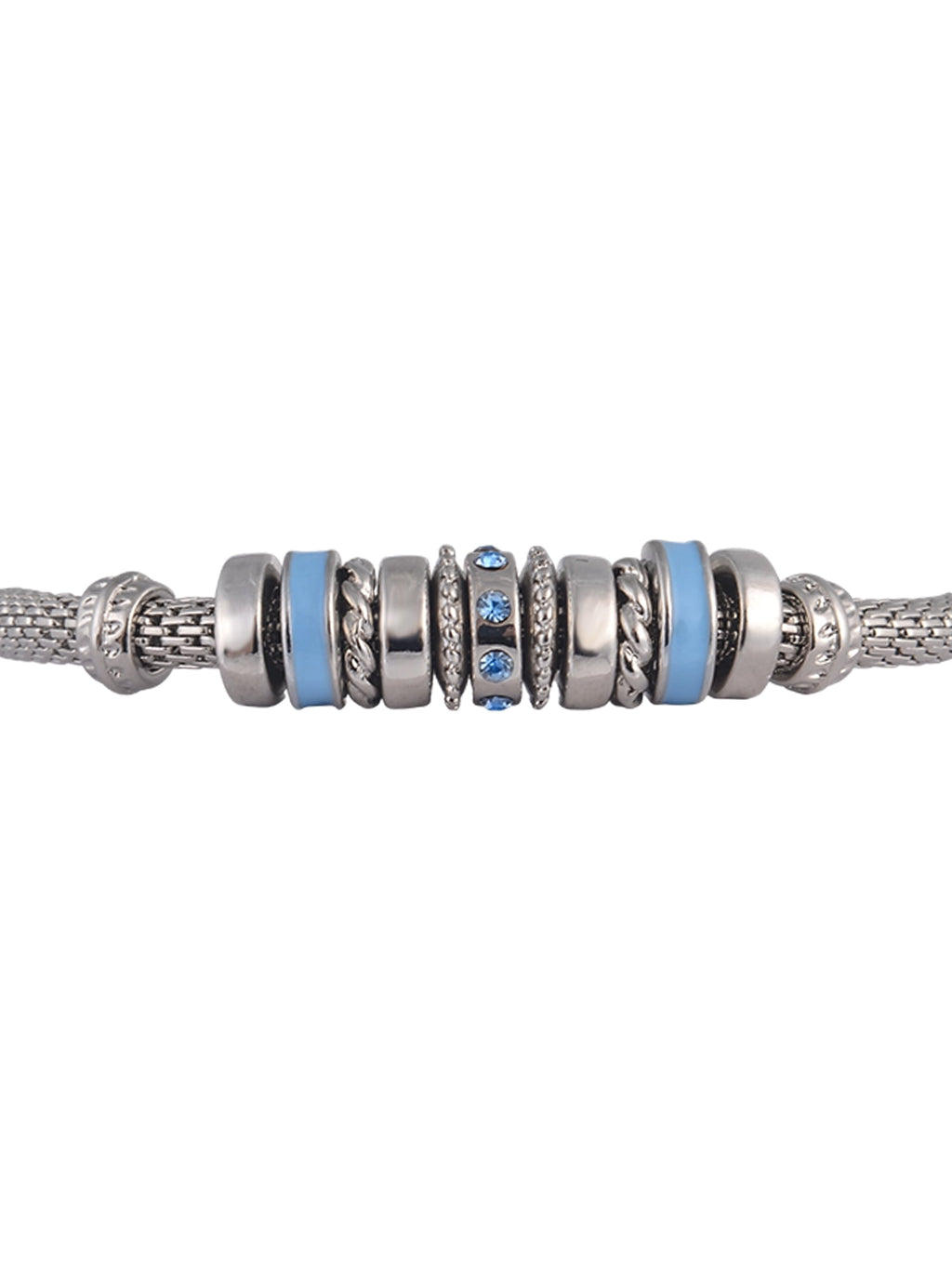 Silvertone Chain with Aqua "March" Bracelet