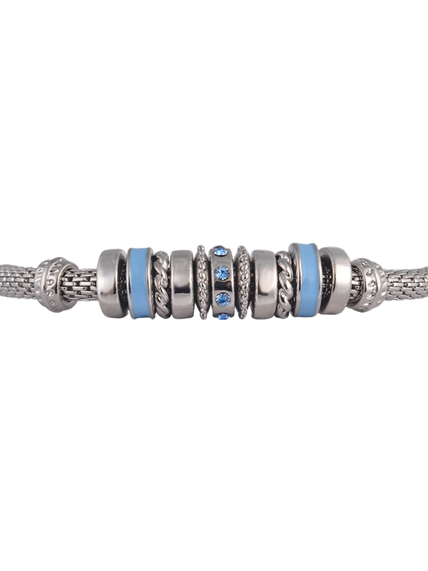 Silvertone Chain with Aqua "March" Bracelet