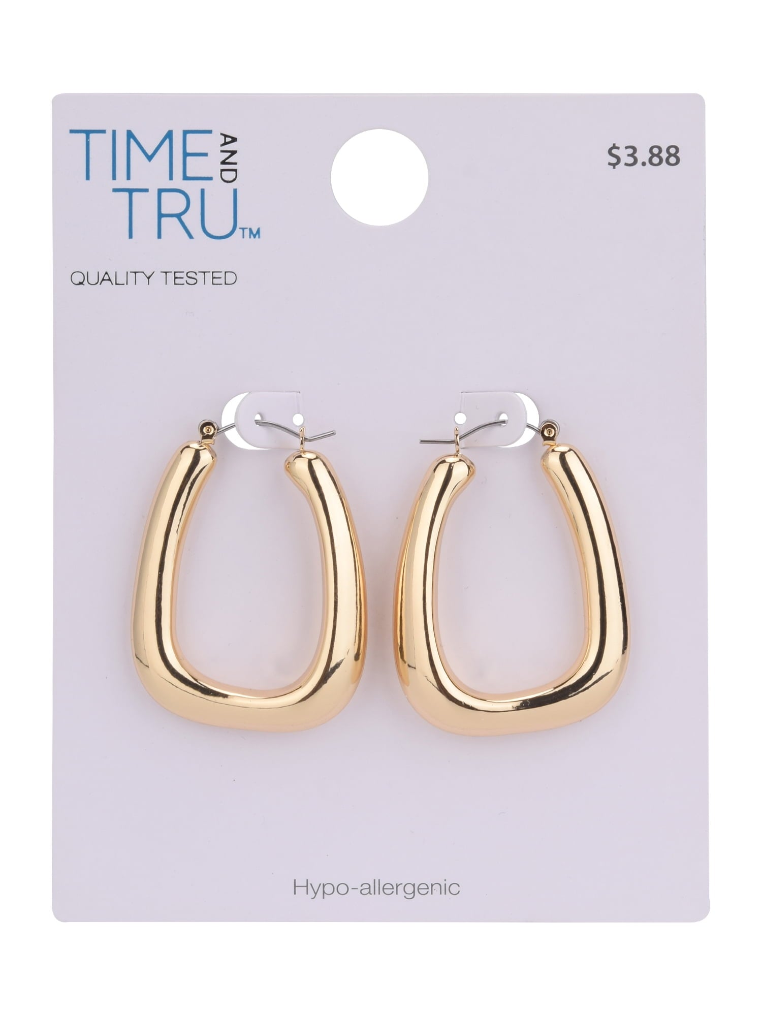 Adult Women's Tone Wide Click Metal Hoop Earring