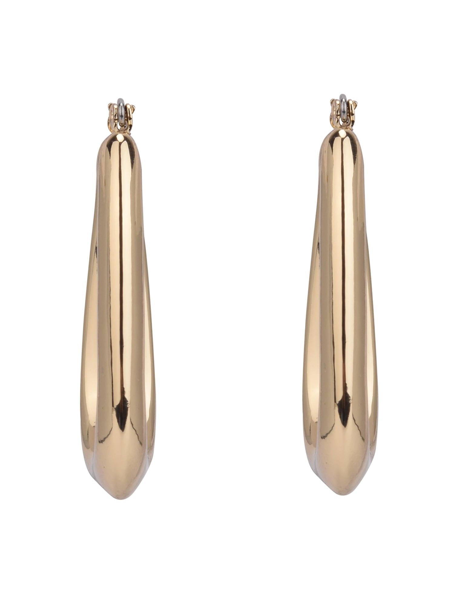 Adult Women's Tone Wide Click Metal Hoop Earring