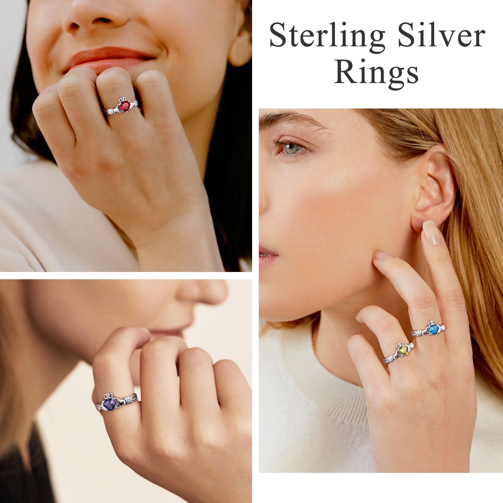 Infinity Celtic Knot Rings for Women 925 Sterling Heart Rings October Pink Tourmaline Rings for Mom Daughter Wife Girlfriend